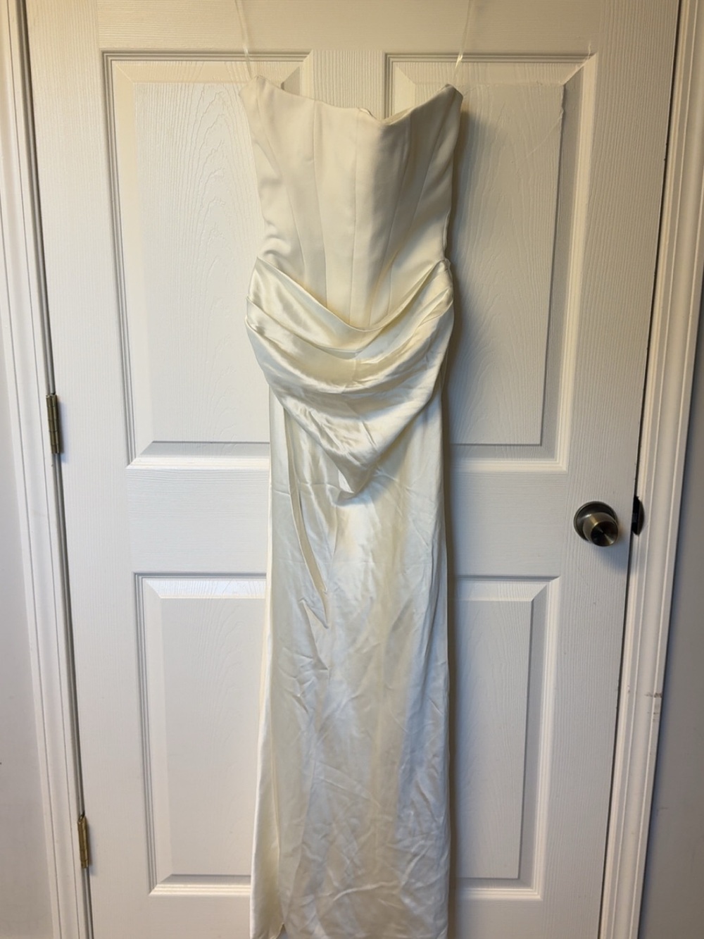 House of CB Ivory Strapless Satin Gown
